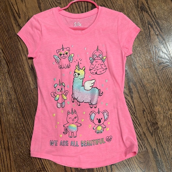 Justice Girls Unicorn Animals Graphic Short Sleeve Shirt - Picture 1 of 1